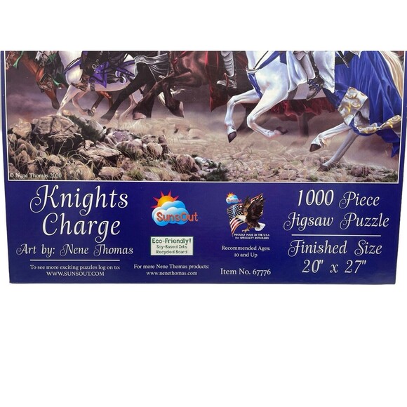 Suns Out 1,000 Piece Nene Thomas Art Puzzle "Knights Charge "  20" x 27" Comp - Picture 10 of 10